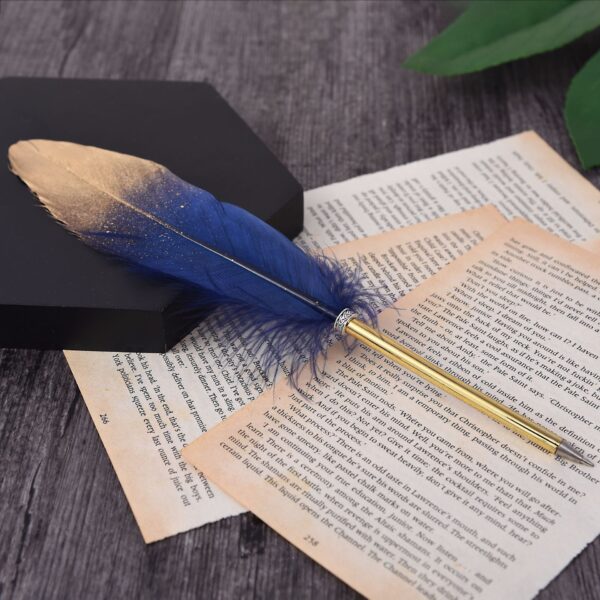 Wholesale Gold Spray Metal Feather Ballpoint Pen