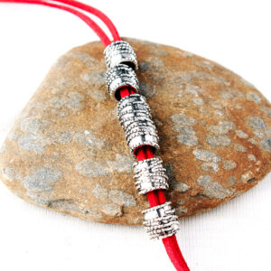 Rice bead thread pattern red rope