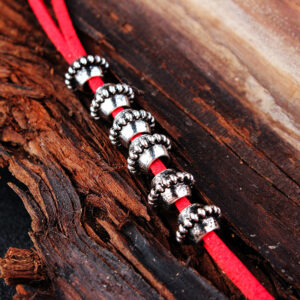 Red rope with flying saucer pattern