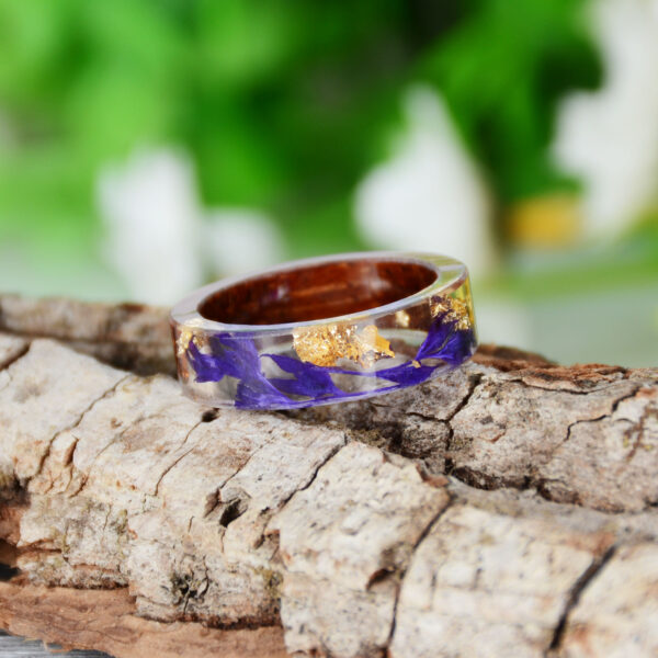 Wholesale Forest Handmade Dried Flowers Resin Rings