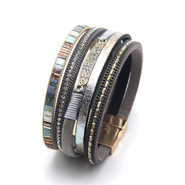 9362987735_745325296-1 Wholesale Vintage Multi-layer Woven Bohemian Ethnic Style Magnetic Clasp Bracelet