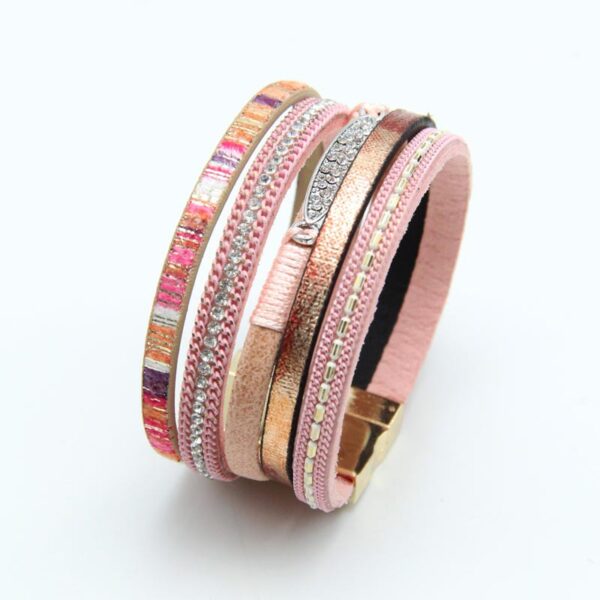 9362993644_745325296 Wholesale Vintage Multi-layer Woven Bohemian Ethnic Style Magnetic Clasp Bracelet