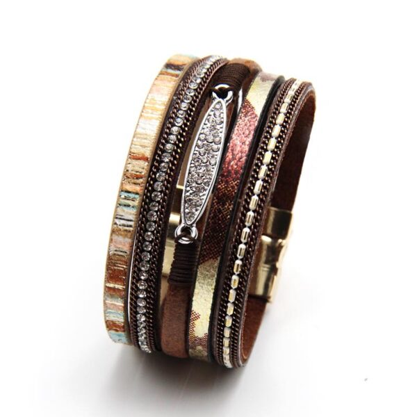 9363008465_745325296 Wholesale Vintage Multi-layer Woven Bohemian Ethnic Style Magnetic Clasp Bracelet