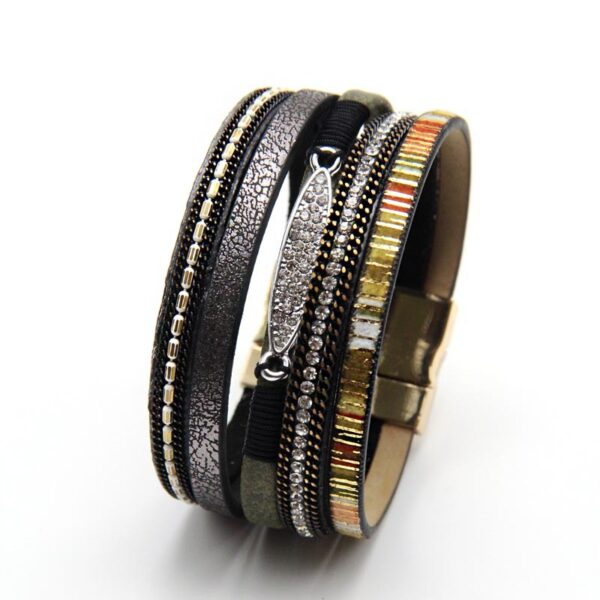 9363032090_745325296 Wholesale Vintage Multi-layer Woven Bohemian Ethnic Style Magnetic Clasp Bracelet