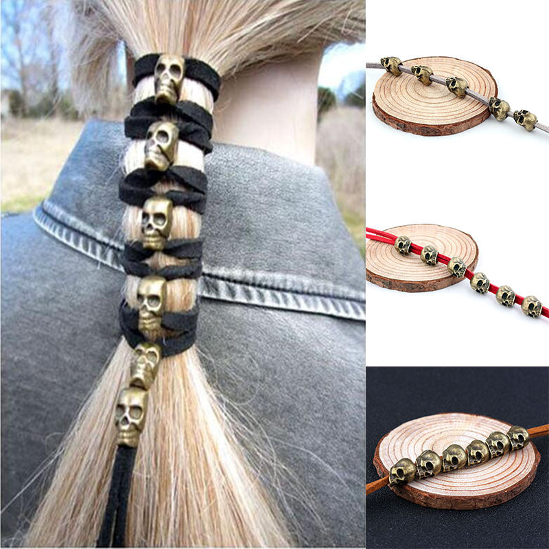 Wholesale Gothic Alloy Skull Hair Rope