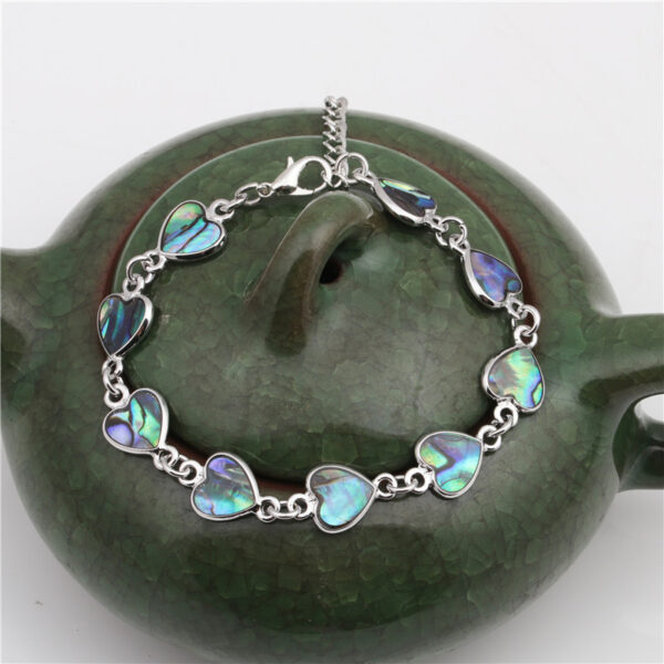 9370561998_656001148 Wholesale Colorful Heart Shaped Abalone Shell Bracelet