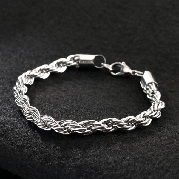 Wholesale Fried Dough Twists Hip Hop Stainless Steel Bracelet