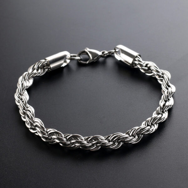 Wholesale Fried Dough Twists Hip Hop Stainless Steel Bracelet