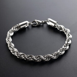 Wholesale Fried Dough Twists Hip Hop Stainless Steel Bracelet