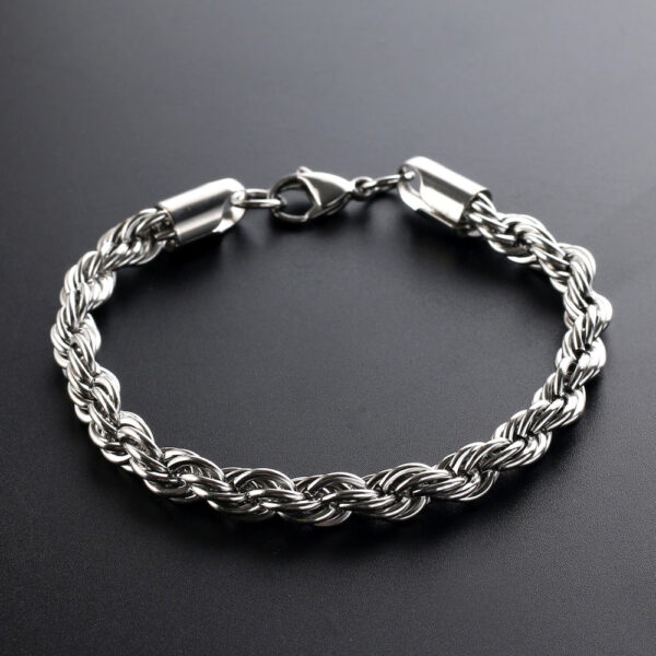 Wholesale Fried Dough Twists Hip Hop Stainless Steel Bracelet