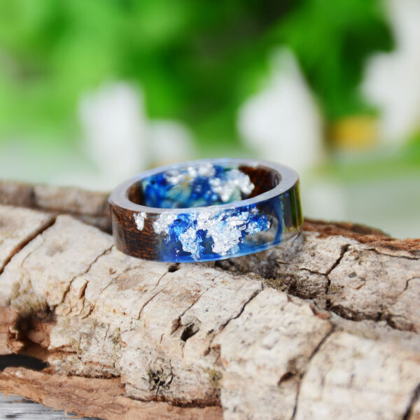 Wholesale Forest Handmade Dried Flowers Resin Rings