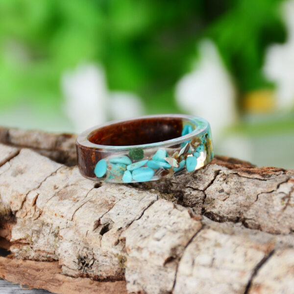 Wholesale Forest Handmade Dried Flowers Resin Rings