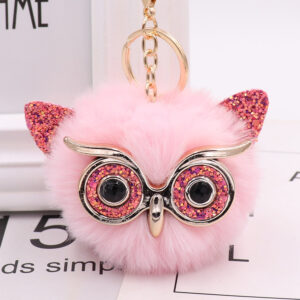 Pink Eyes + light pink / Gretel Owl (golden chain Buckle)