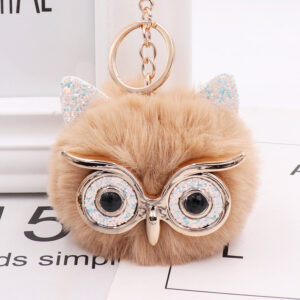 Colorful white eyes + khaki / Gretel Owl (golden chain Buckle)