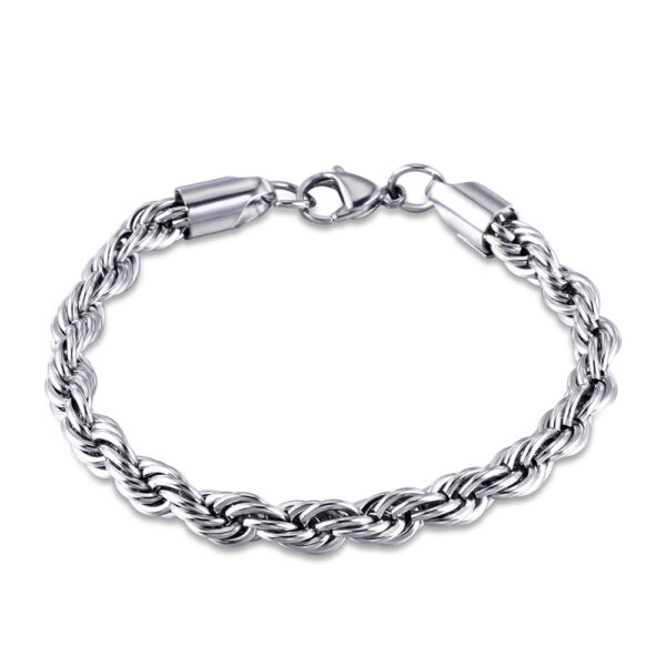 Wholesale Fried Dough Twists Hip Hop Stainless Steel Bracelet
