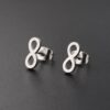 Wholesale Hollow Figure 8 Titanium Steel Ear Studs