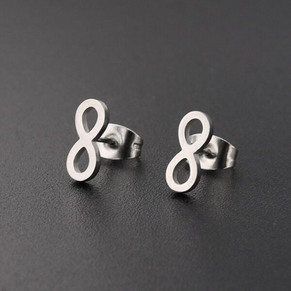Wholesale Hollow Figure 8 Titanium Steel Ear Studs
