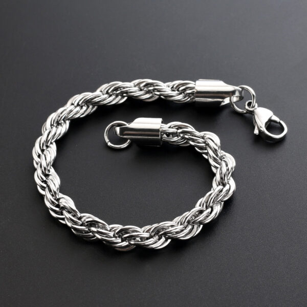 Wholesale Fried Dough Twists Hip Hop Stainless Steel Bracelet