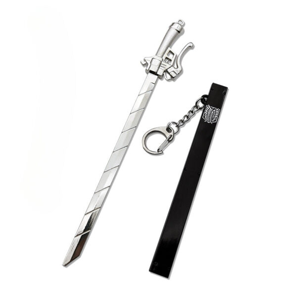 Wholesale Anime Titan Wings of Liberty Eren Mikasa Sword Metal Model Keychain