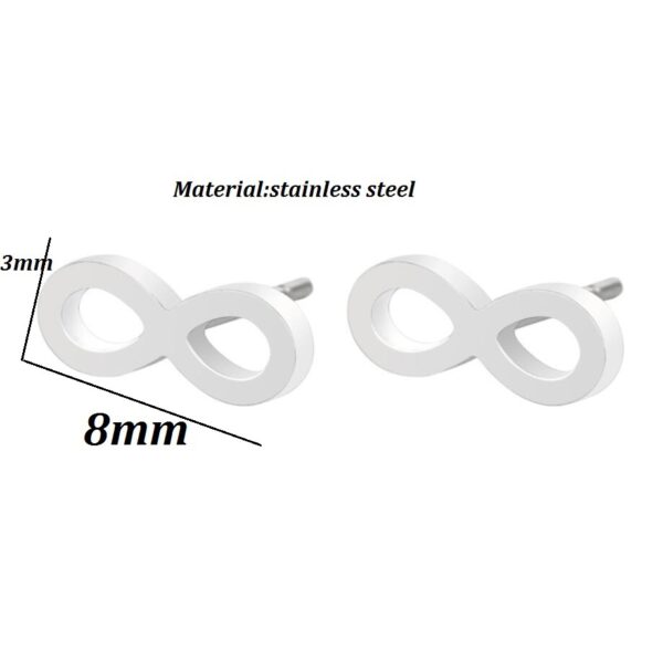 Wholesale Hollow Figure 8 Titanium Steel Ear Studs