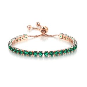 Rose Gold + emerald stone