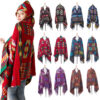 Wholesale Bohemian Ethnic Style Cow Horn Buckle Hat Polyester Cape Shawl