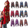 Wholesale Bohemian Ethnic Style Cow Horn Buckle Hat Polyester Cape Shawl