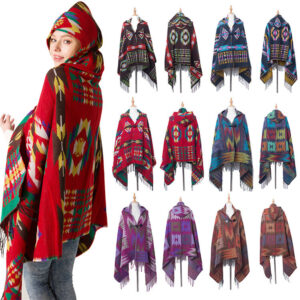 9464364862_894876701 Wholesale Bohemian Ethnic Style Cow Horn Buckle Hat Polyester Cape Shawl