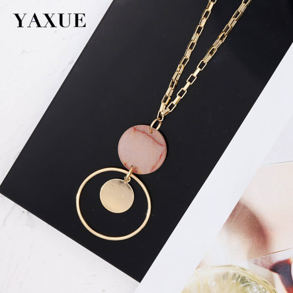 Wholesale Resin Circle Long Necklaces