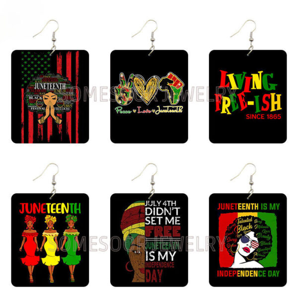 Wholesale Rectangular Exaggerated Wood Earrings