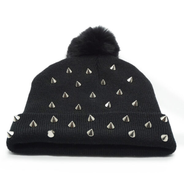 9473327763_1609417678 Wholesale Punk Rivet Autumn Winter Wool Knitted Hat