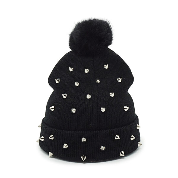 9473330618_1609417678 Wholesale Punk Rivet Autumn Winter Wool Knitted Hat
