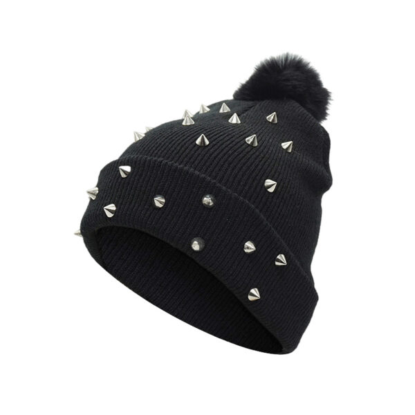 9473348254_1609417678-1 Wholesale Punk Rivet Autumn Winter Wool Knitted Hat