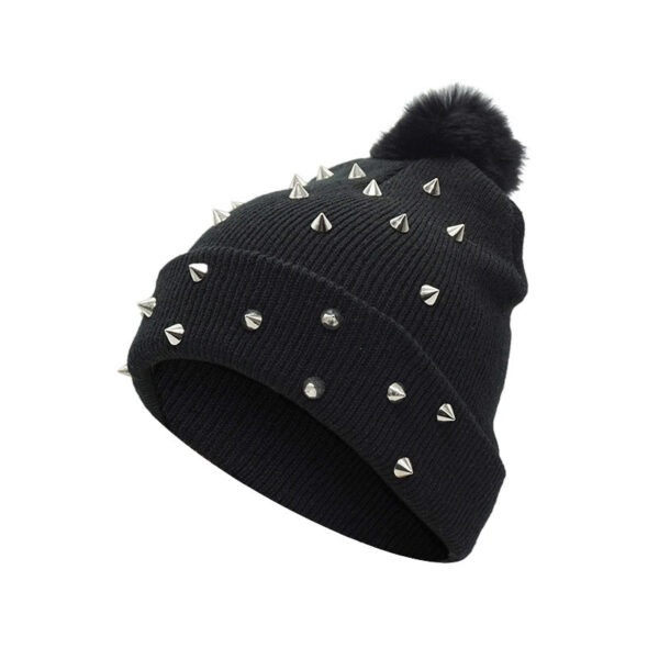 9473348254_1609417678 Wholesale Punk Rivet Autumn Winter Wool Knitted Hat