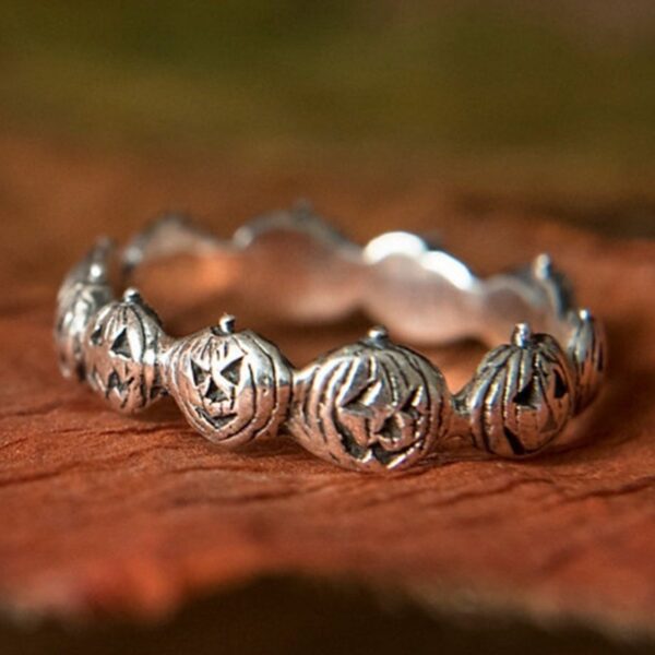 9480657785_731362266 Wholesale 5PCS Halloween Pumpkin Ghost Face Metal Ring