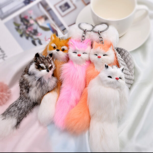 Wholesale Little Fox Car Pendant Plush Keychains