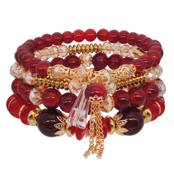9515842361_108287258 Wholesale Ocean Style Multilayer Beaded Crystal Bracelet