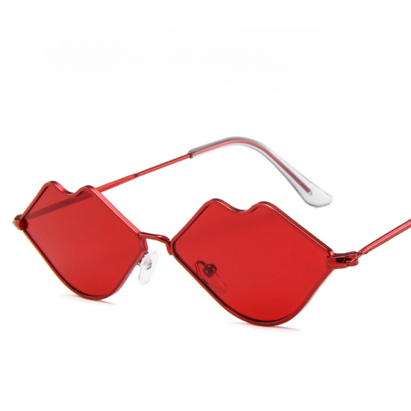 9521863a86af55a3c78bcd3e2e7c7561 Wholesale PC Small Frame Metal Lips Sunglasses