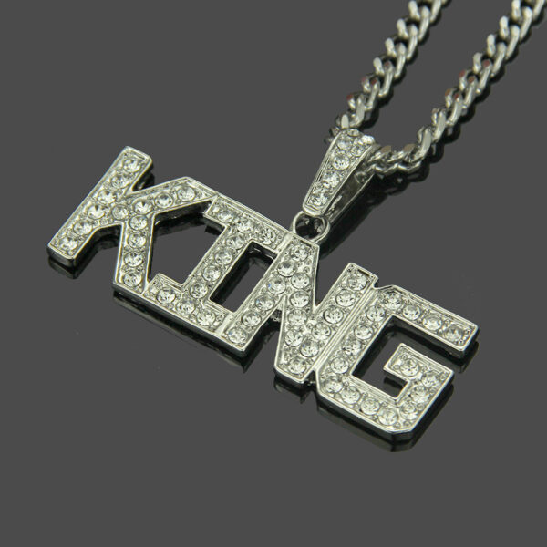 Wholesale Hip Hop King Letter Alloy Necklace