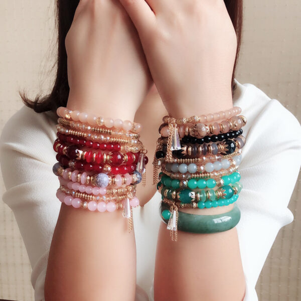 9537935964_108287258 Wholesale Ocean Style Multilayer Beaded Crystal Bracelet