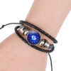 9555557031_1310191283 Wholesale Luminous 12 Constellation Time Gems Leather Bracelet