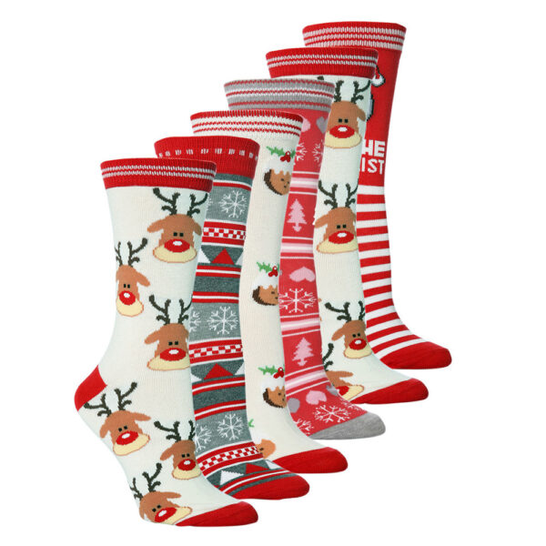 9564852010_1813707262 Wholesale Christmas Elk Cotton Mid-calf Socks