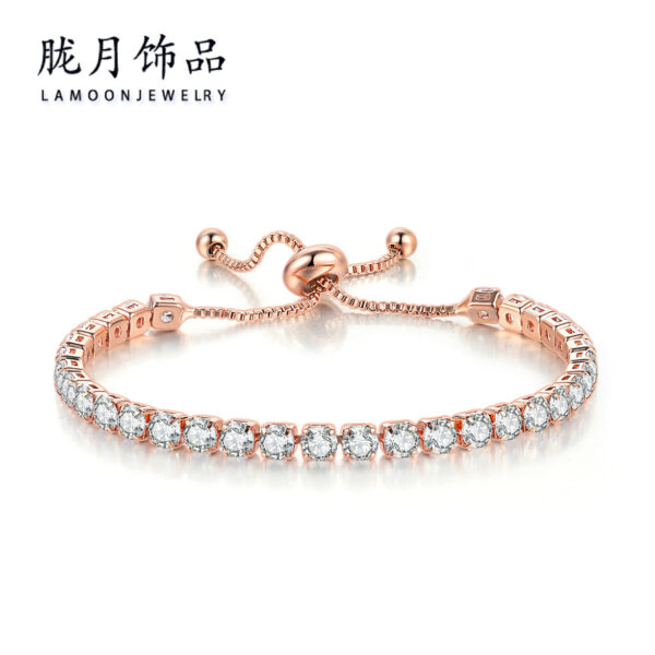 9573298153_1885966581 Wholesale Copper Single Row Full Diamond Adjustable Bracelet