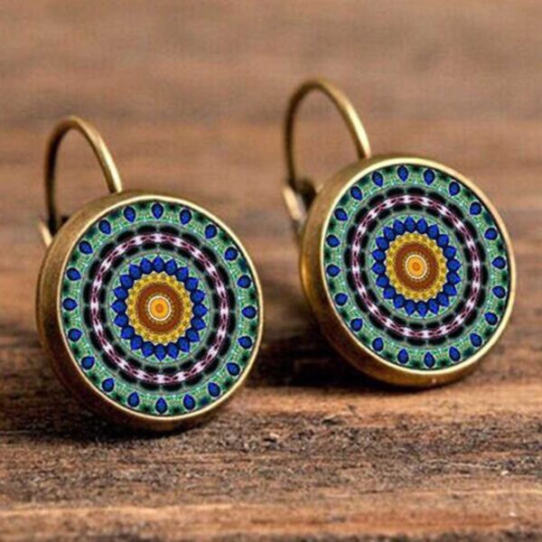 Wholesale Vintage Mandala Alloy Earrings