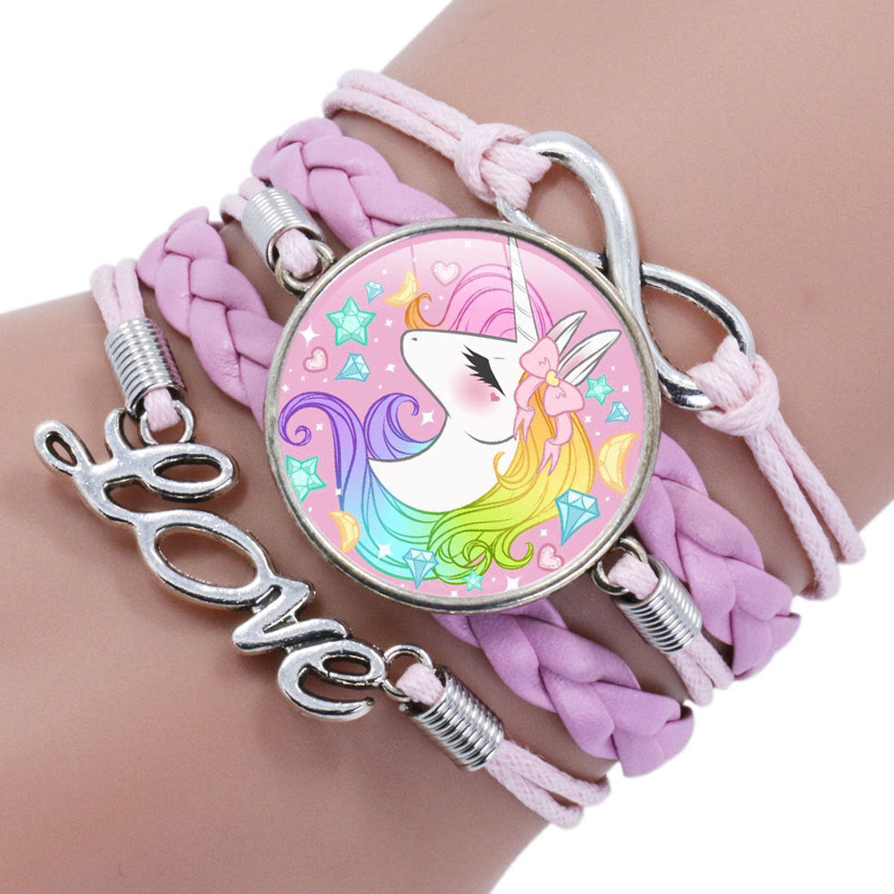 Wholesale Unicorn Time Stone Glass Bracelet