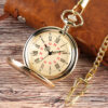 Wholesale Vintage Chain Quartz Clock Flip Alloy Men's Pocket Watch