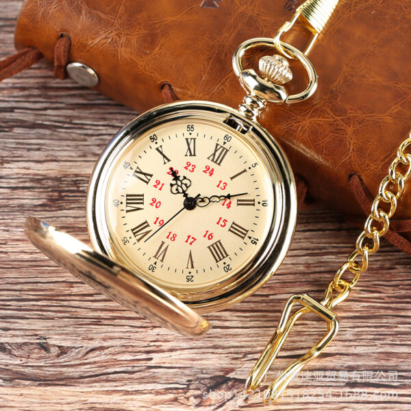 Wholesale Vintage Chain Quartz Clock Flip Alloy Men's Pocket Watch