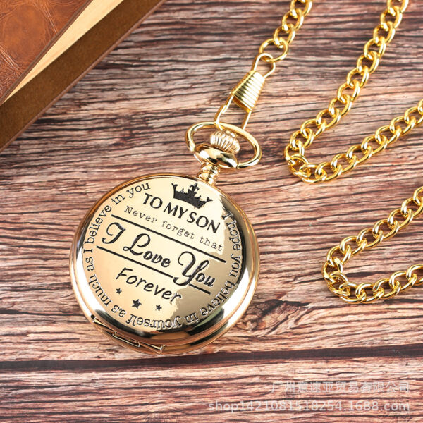 Wholesale Vintage Chain Quartz Clock Flip Alloy Men's Pocket Watch