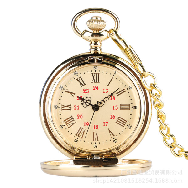 Wholesale Vintage Chain Quartz Clock Flip Alloy Men's Pocket Watch