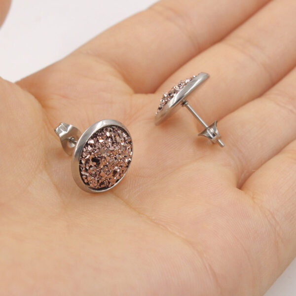 Wholesale Titanium Steel Resin Cluster Colorful Diamond Gypsophila Star Stud Earrings